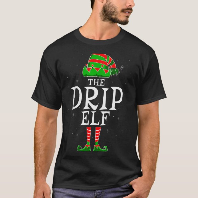 Camiseta The Drip Elf Group Matching Family Christmas Swag  (Frente)