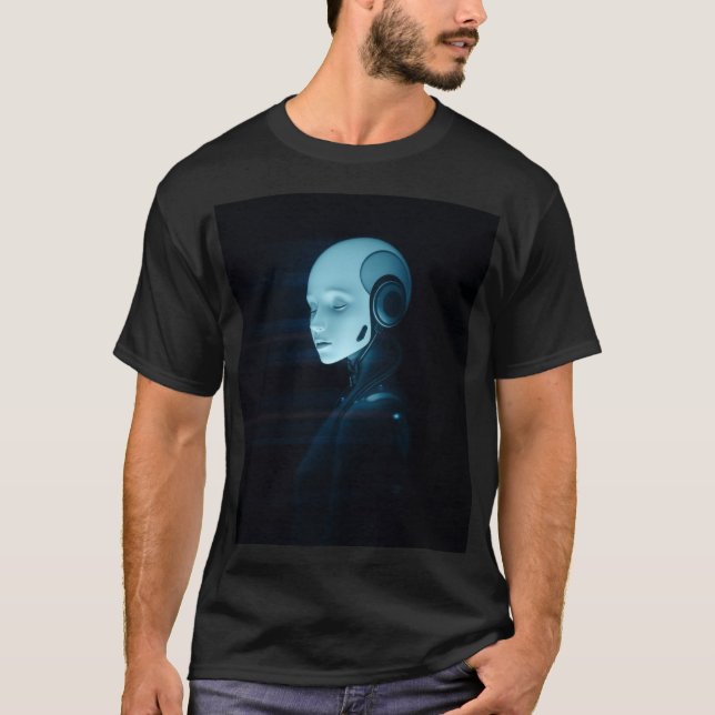 Camiseta The Enigma of the Android: A Cyberpunk Vision (Frente)
