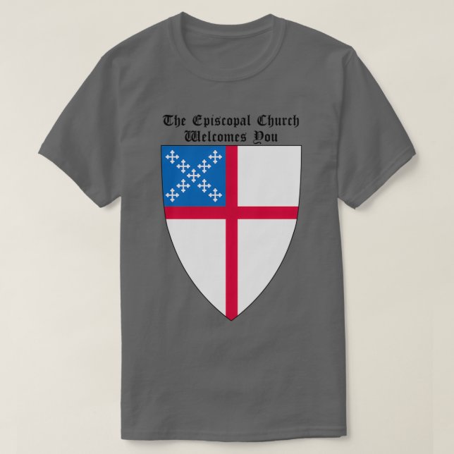 Camiseta The Episcopal Church Shield with Welcomes You (Frente do Design)