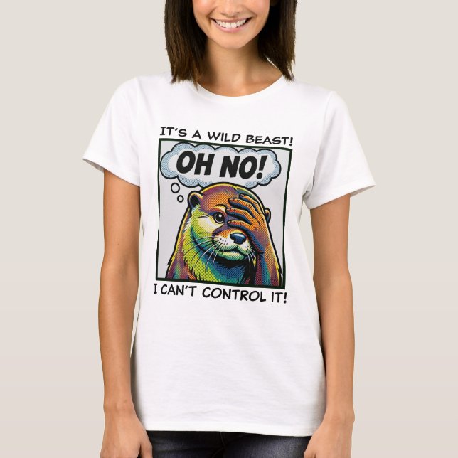 Camiseta The Facepalming Otter: Exasperated Cute Animal (Frente)