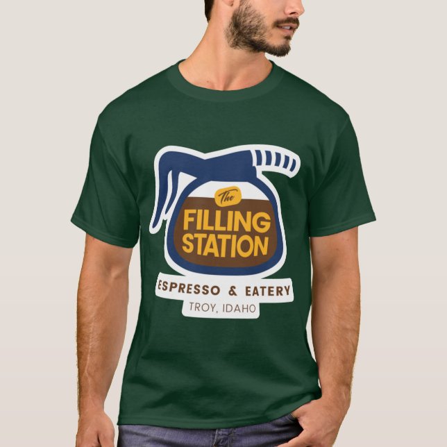 Camiseta The Filling Station Espresso Eatery in Troy Idaho  (Frente)