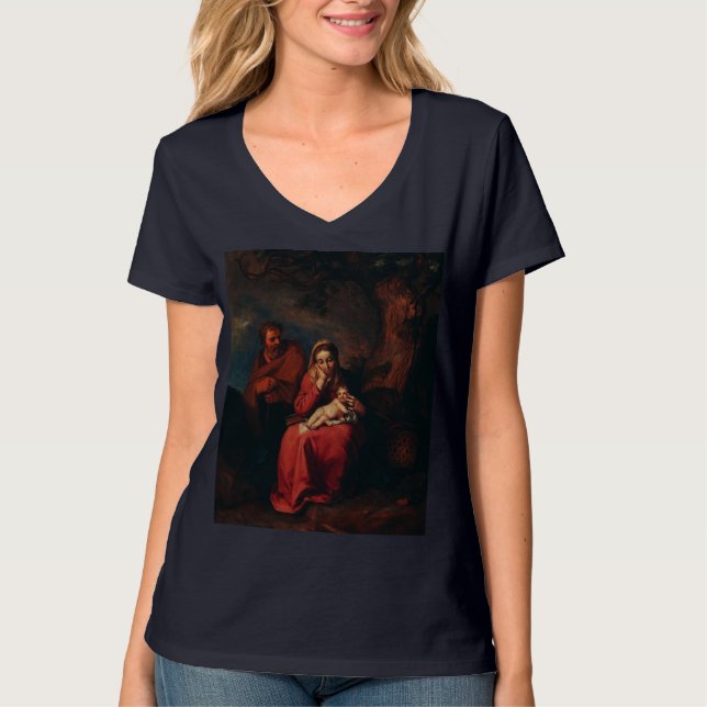 Camiseta The Flight into Egypt by Abraham Bloemaert  (Frente)