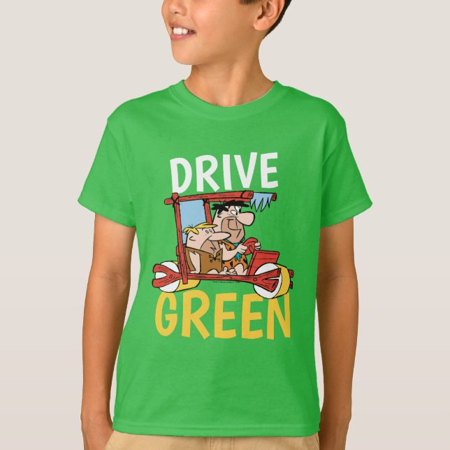 Camiseta The Flintstones | Fred & Barney - Drive Green (Frente)