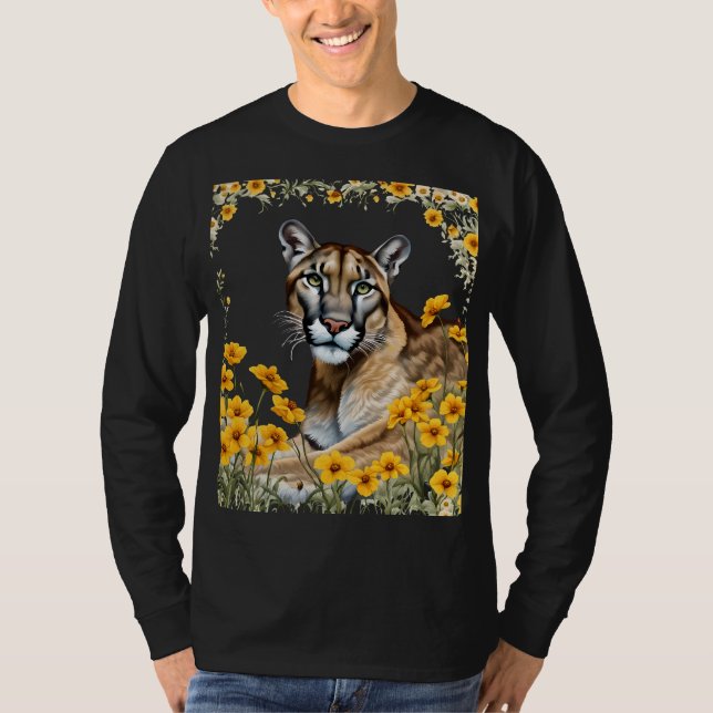 Camiseta The Florida Panther With Coreopsis Border Cut Out (Frente)