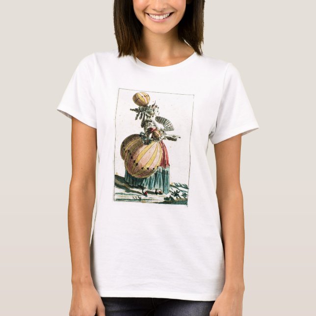 Camiseta The Flying Coquette, c.1784 (gravura a cores) (Frente)