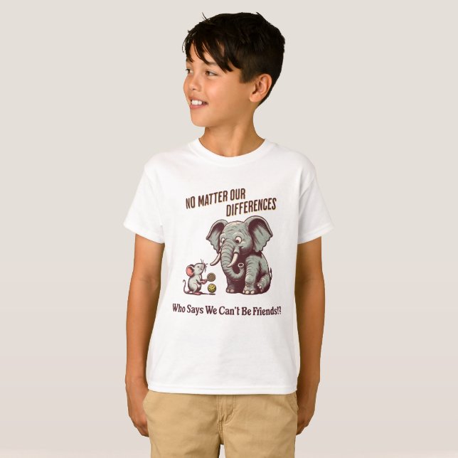 Camiseta The Friendly Elephant and Mouse (Frente Completa)