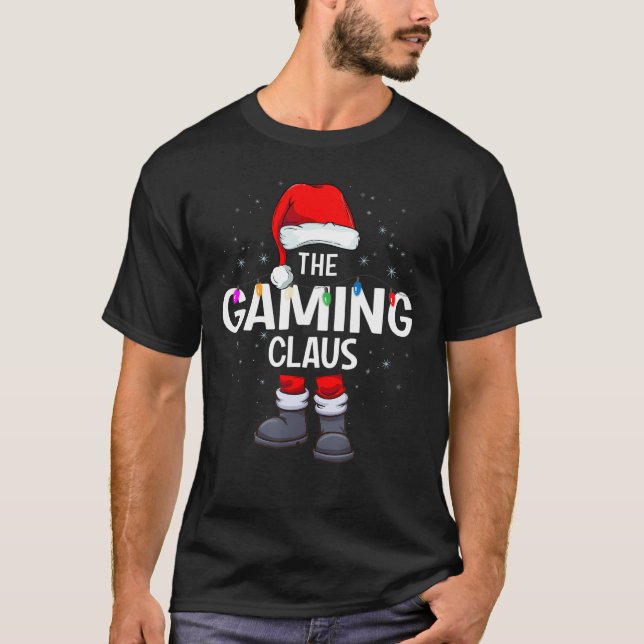 Camiseta The Gaming Claus Matching Christmas Pajama family (Frente)