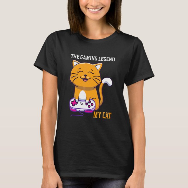 Camiseta The Gaming Legend My Cat Gamer Kitten Cute Meme (Frente)