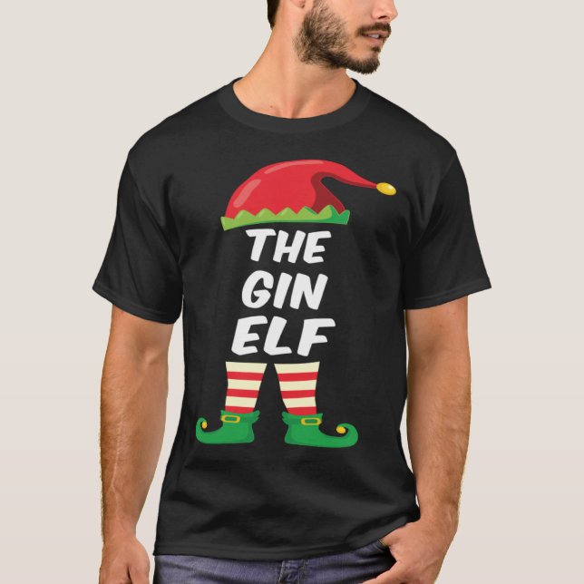 Camiseta The Gin Elf Family Matching Funny Christmas Costum (Frente)