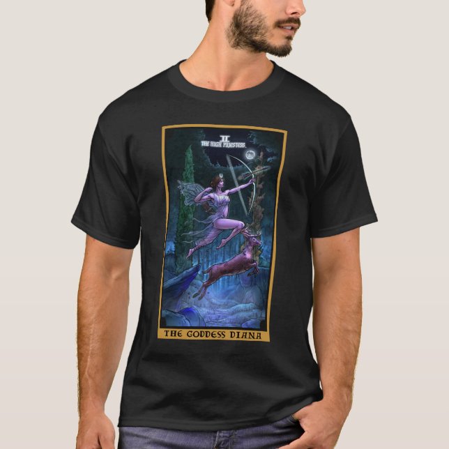 Camiseta The Goddess Diana in The High Priestess Tarot Card (Frente)