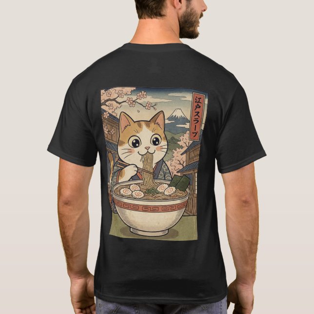 Camiseta "The Grand Meow-ster" Calico Cat Ramen  (Verso)