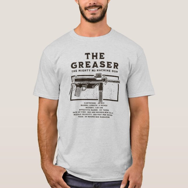 Camiseta The Greaser - M3 Submachine Gun  (Frente)
