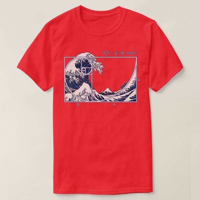 Camiseta The Great Fibonacci Wave (Frente do Design)