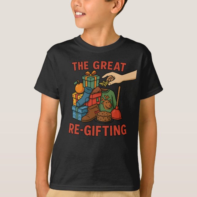 Camiseta The Great Re-Gifting – Funny White Elephant Christ (Frente)