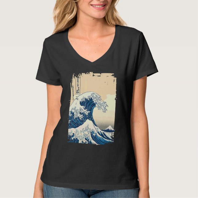 Camiseta The Great Wave off Kanagawa Japanese Aesthetic Clo (Frente)