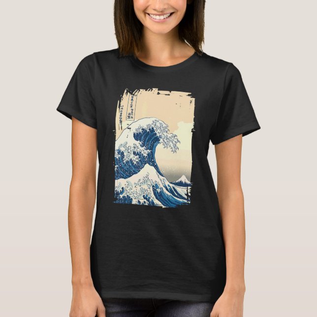 Camiseta The Great Wave off Kanagawa Japanese Aesthetic Clo (Frente)