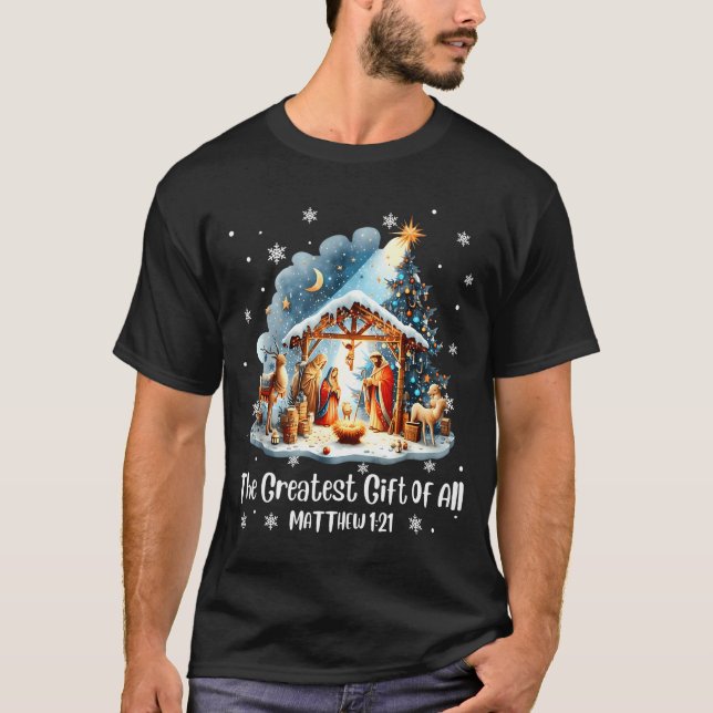 Camiseta The Greatest Gift For All Christmas Nativity Jesus (Frente)