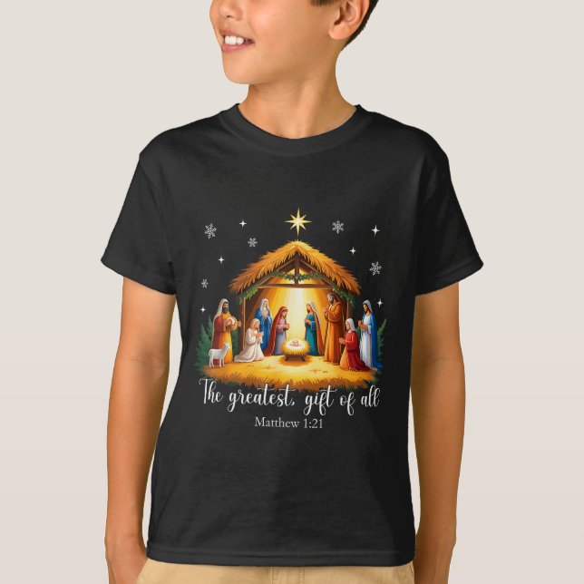 Camiseta The Greatest Gift For All Christmas Nativity Jesus (Frente)