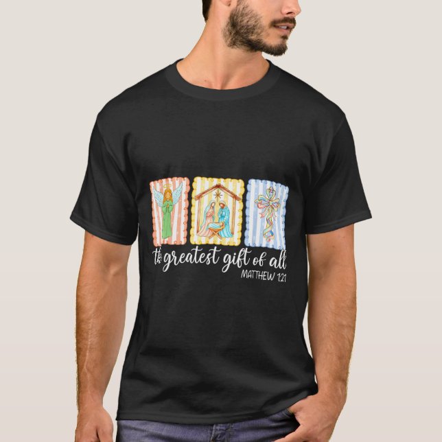 Camiseta The Greatest Gift Of All Christmas Nativity Jesus  (Frente)