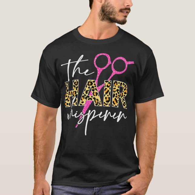 Camiseta The Hair Whisperer Scissors Leopard Funny (Frente)