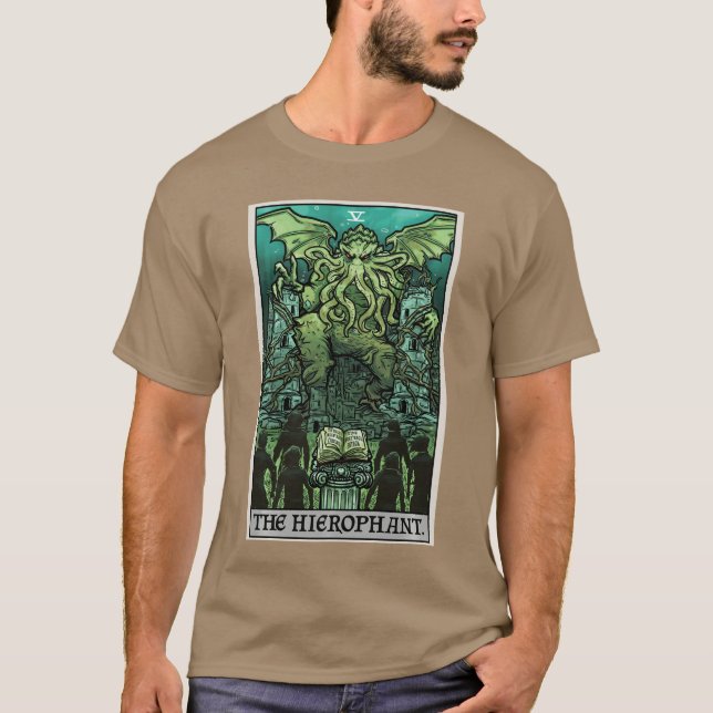 Camiseta The Hierophantarot Card Cthulhu Classic Horror Hal (Frente)