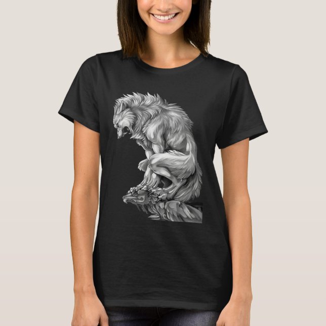 Camiseta The King of The Werewolf Medieval Wolf Curse Monst (Frente)