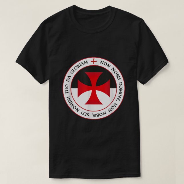 Camiseta The Knights Templar Cross Christian Crusader Motto (Frente do Design)