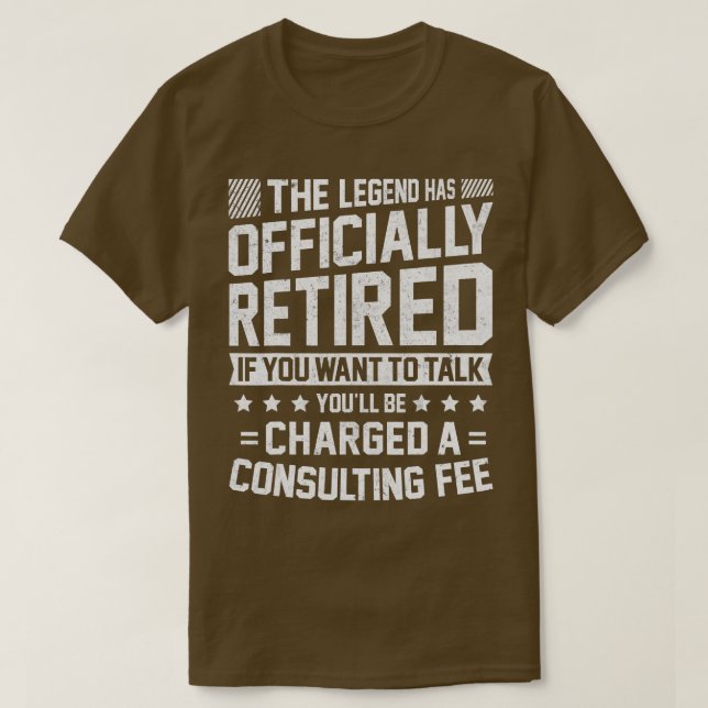 Camiseta The Legend Has Retired Men Officer Officially Reti (Frente do Design)