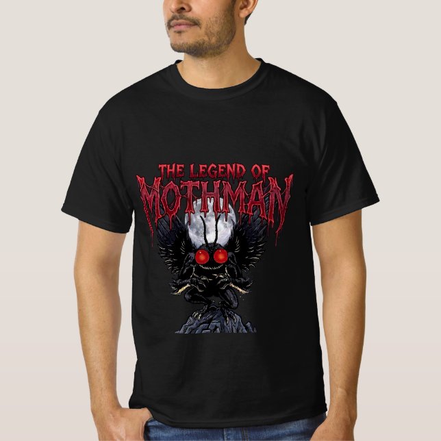 Camiseta The Legend of Mothman Cryptid Horror Graphic (Frente)