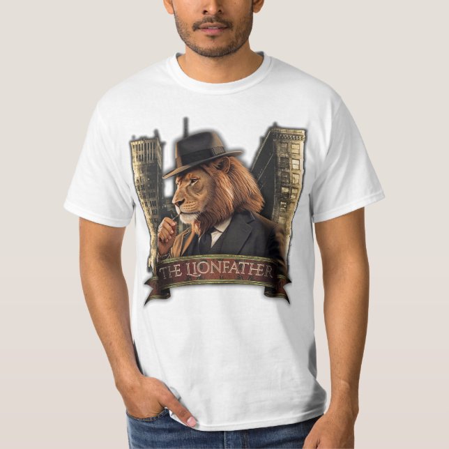 Camiseta The Lionfather – Mafia Style Lion in Suit (Frente)