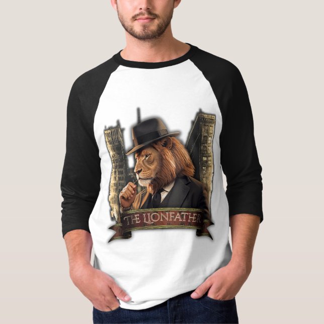 Camiseta The Lionfather – Mafia Style Lion in Suit (Frente)