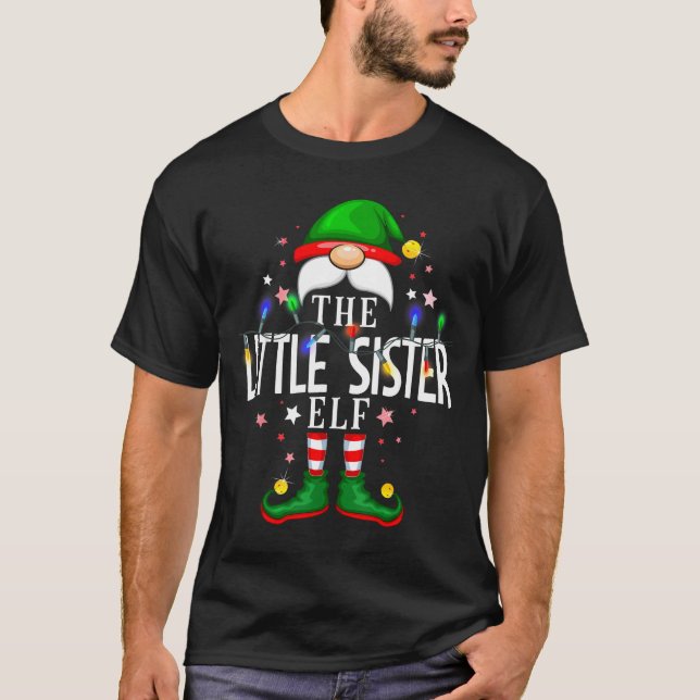 Camiseta The Little Sister Elf Christmas Family Pajama Part (Frente)