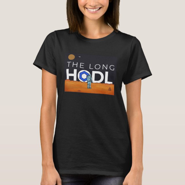 Camiseta The Long Hodl, Chainlink To The Moon Crypto Item B (Frente)