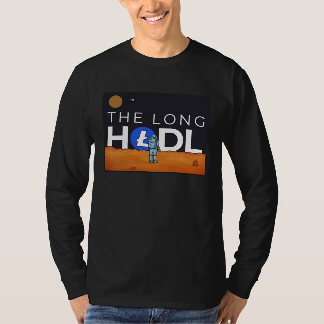Camiseta The Long Hodl, Litecoin To The Moon Crypto Item Be (Frente)