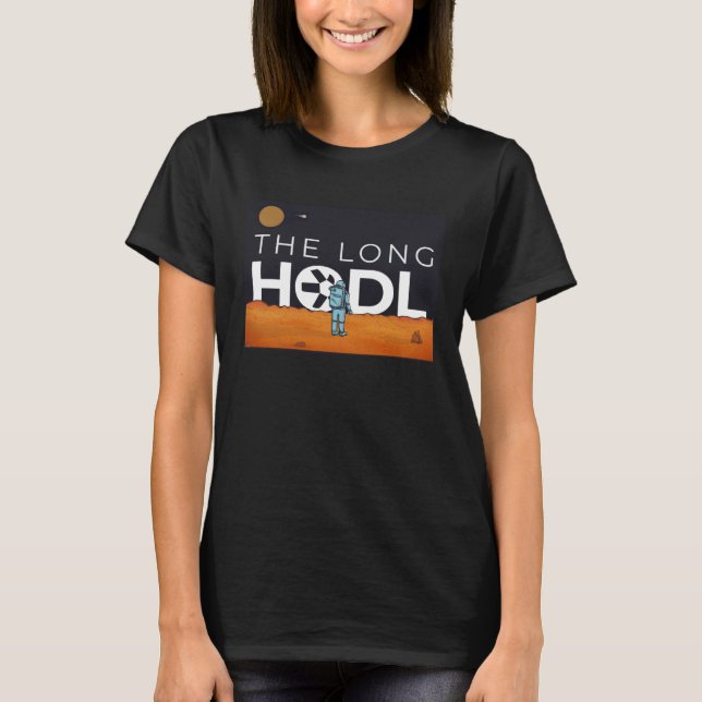 Camiseta The Long Hodl, Qaunt To The Moon Crypto Item Bear  (Frente)