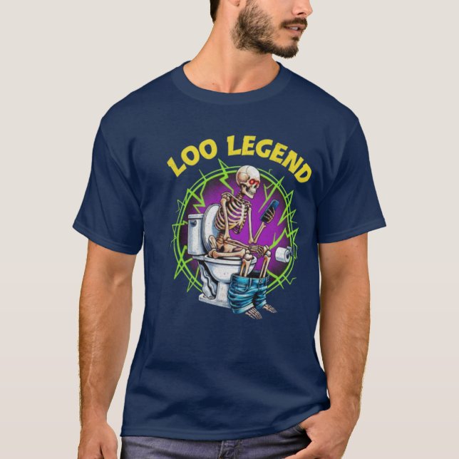 Camiseta The Loo Legend Skeleton on Toilet Graphic (Frente)