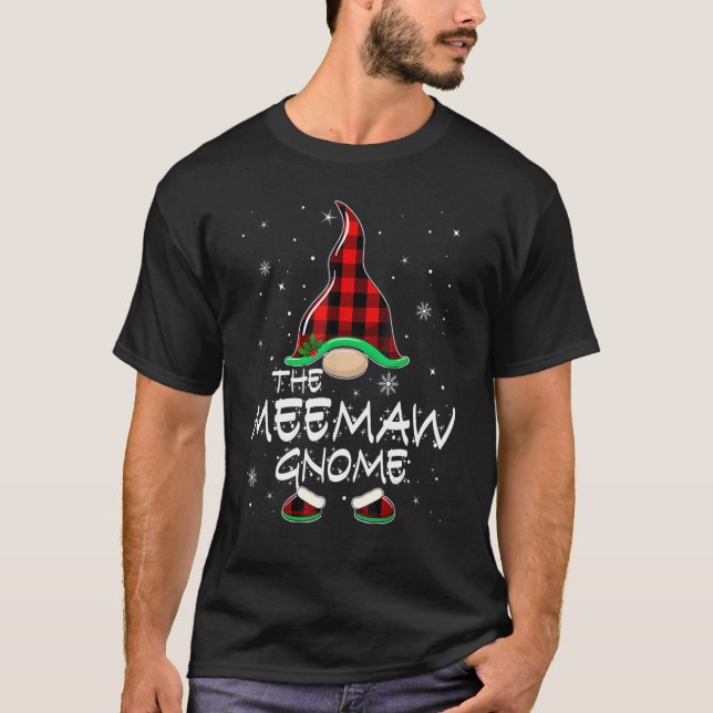 Camiseta The Meemaw Gnome Red Buffalo Plaid Christmas Pajam (Frente)