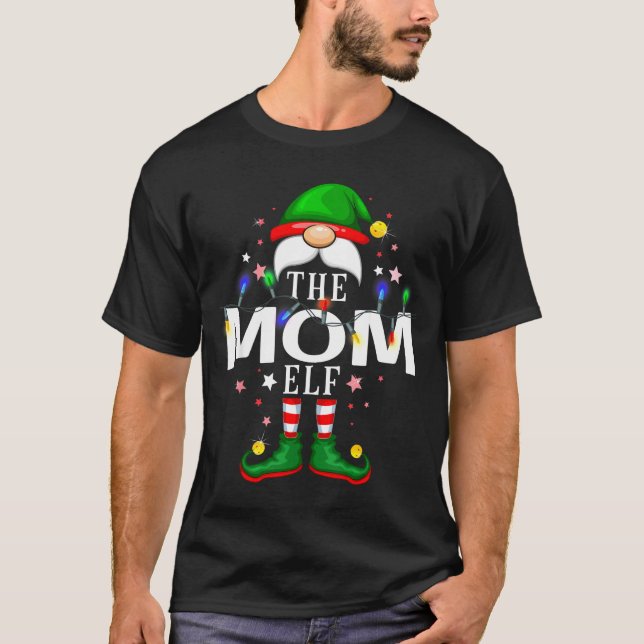 Camiseta The Mom Elf Christmas Family Pajama Party  (Frente)