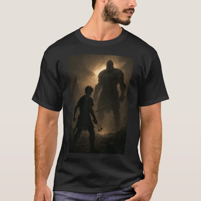 Camiseta The Moment Before the Strike David vs Goliath retr (Frente)