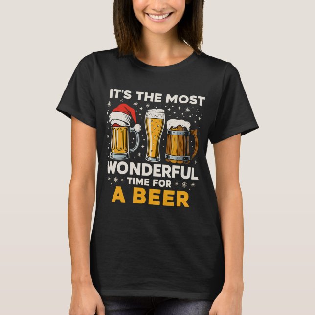 Camiseta The Most Wonderful Time For A Beer Print: Festive  (Frente)