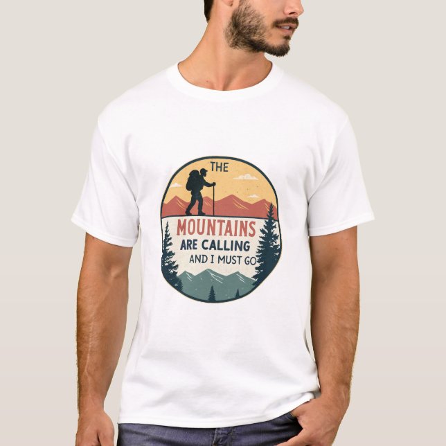 Camiseta The Mountains Are Calling And I Must Go | Retro (Frente)