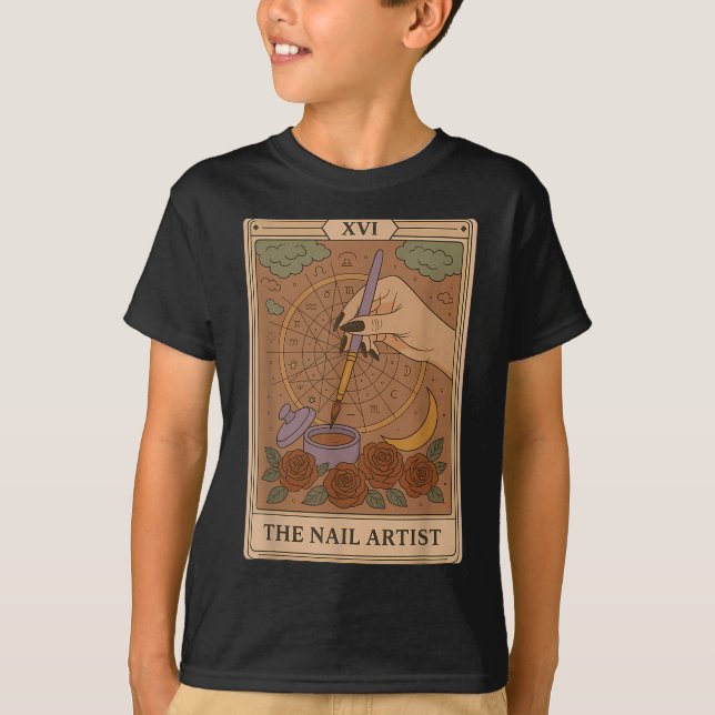 Camiseta The Nail Artist Tarot Card Mystical Nail Tech Zodi (Frente)