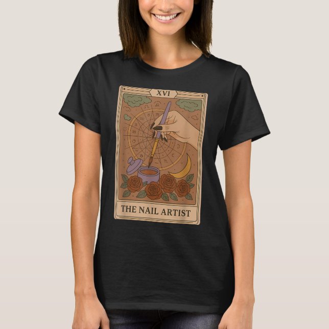 Camiseta The Nail Artist Tarot Card Mystical Nail Tech Zodi (Frente)