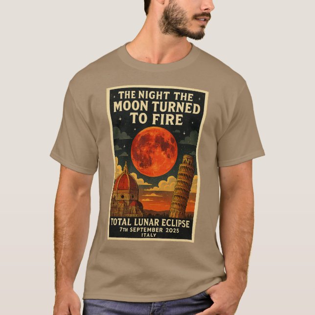 CAMISETA THE NIGHT THE MOON TURNED TO FIRE TOTAL LUNAR ECLI (Frente)
