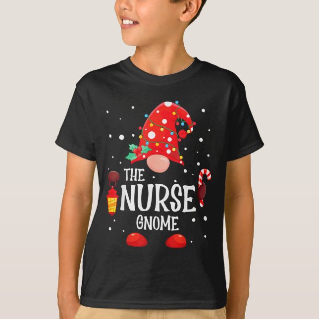 Camiseta The Nurse Gnome Matching Family Christmas Gnome Pa (Frente)