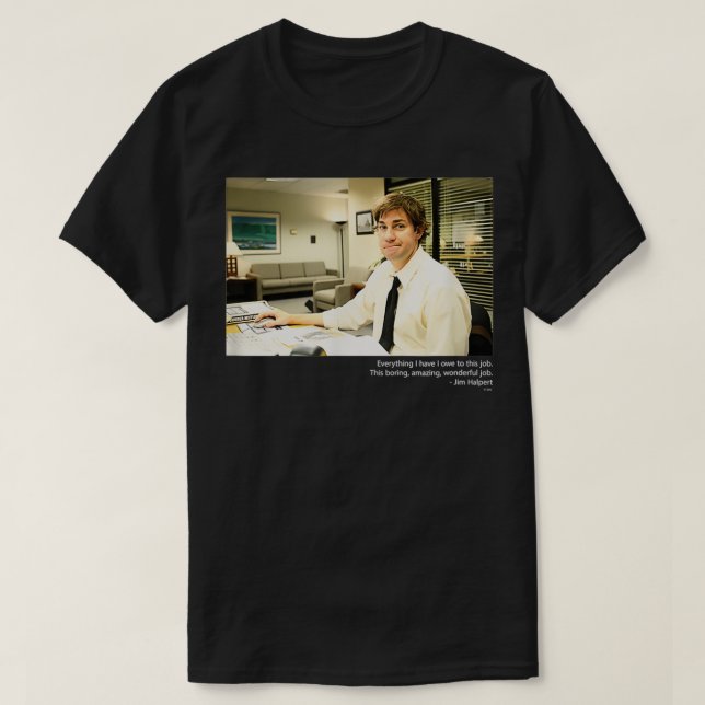 Camiseta The Office Jim Smirking with Quote  (Frente do Design)