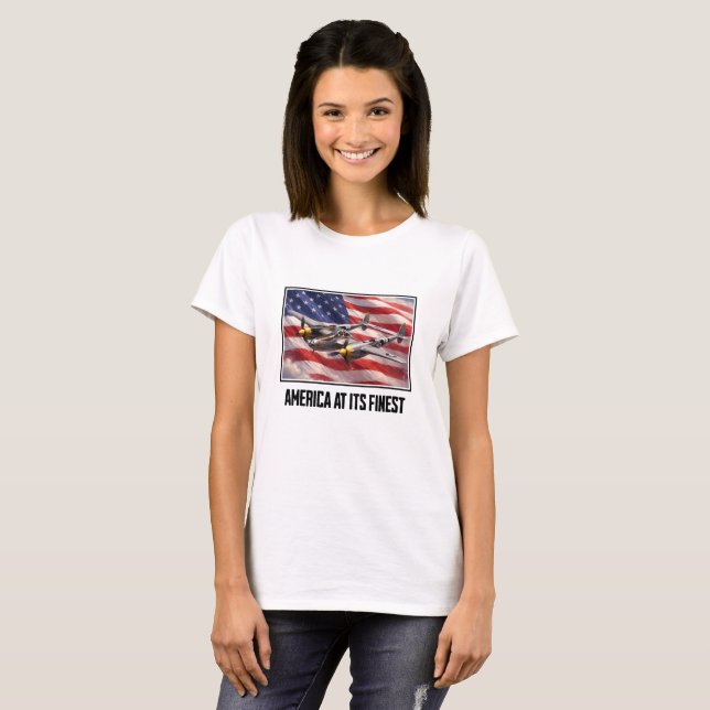 Camiseta The P-38 Lightning - America at its Finest (Frente Completa)