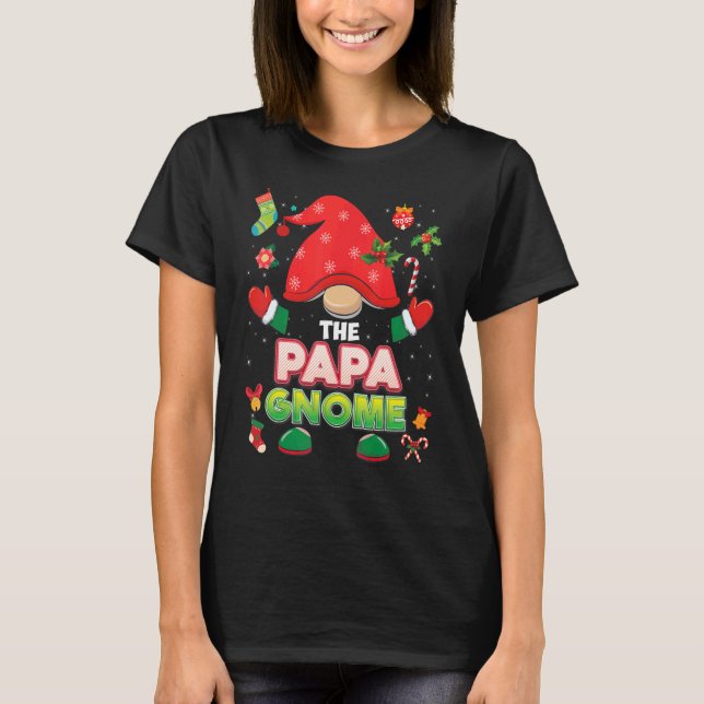 Camiseta The Papa Gnome Matching Family Merry Christmas Paj (Frente)