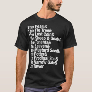 Camiseta The Parables of Jesus typography list
