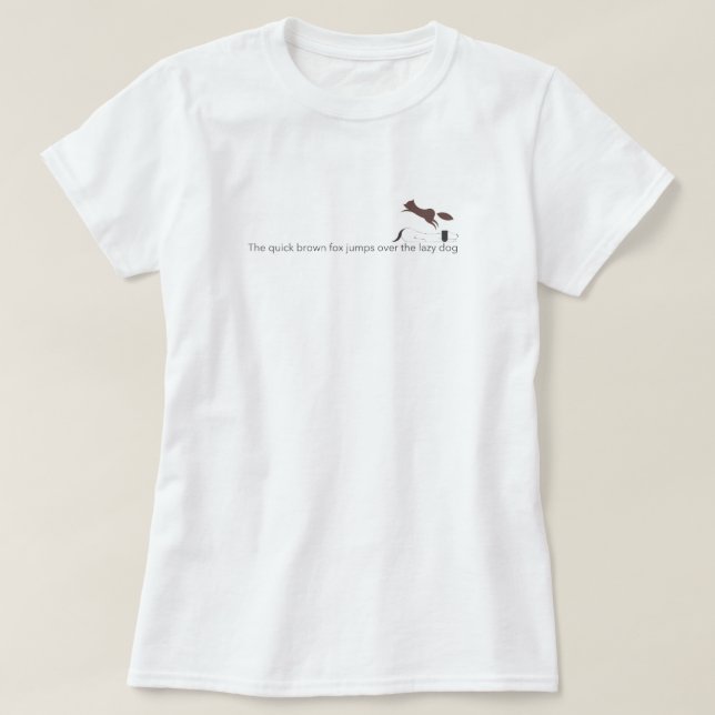 Camiseta The quick brown fox jumps over the lazy dog (Frente do Design)